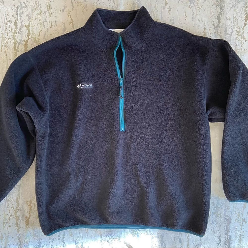 Columbia Y2K 90s quarter zip black fleece